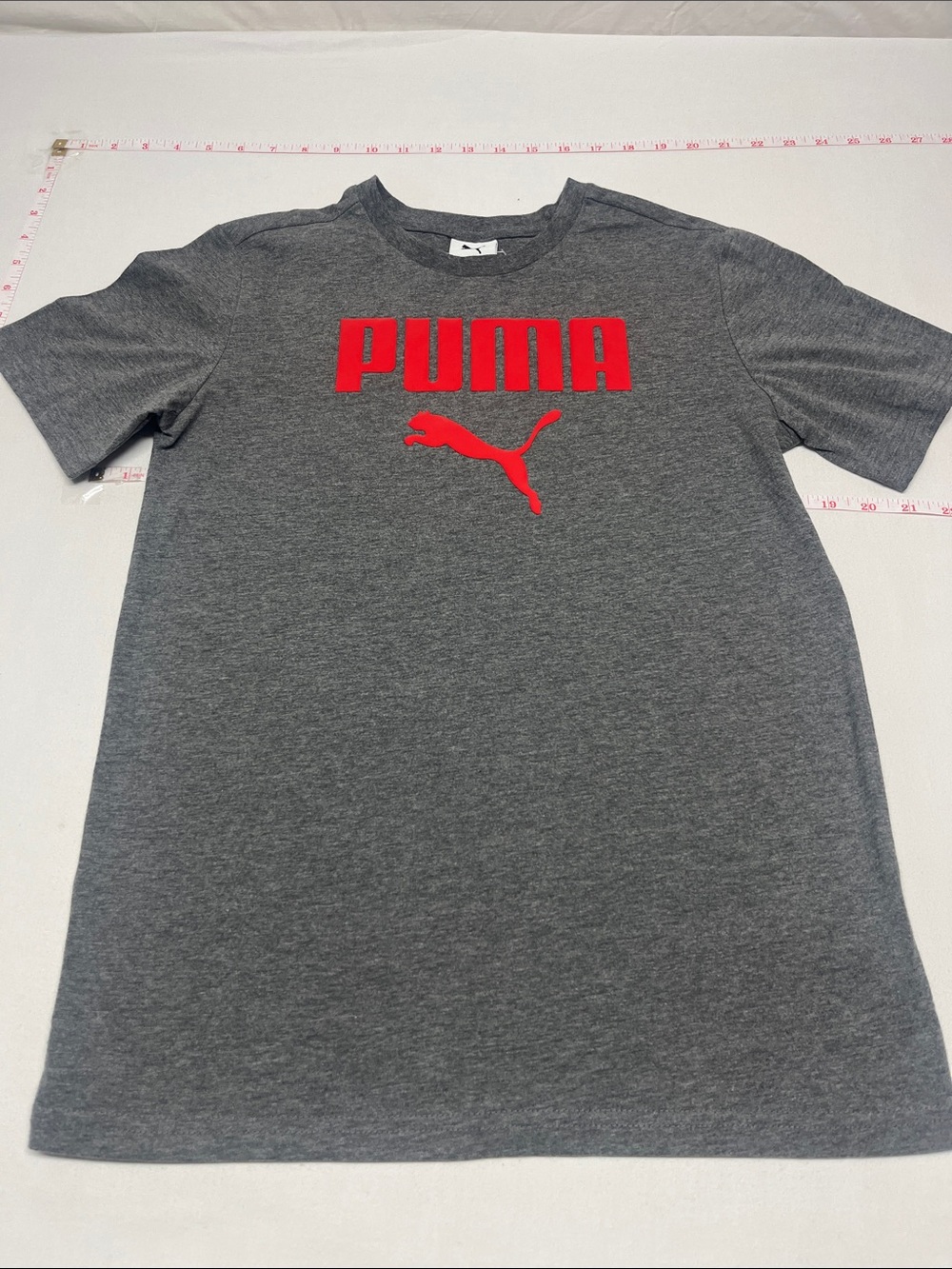 Kids Puma Gray Tee with Red Logo size L (14-16) new 1166